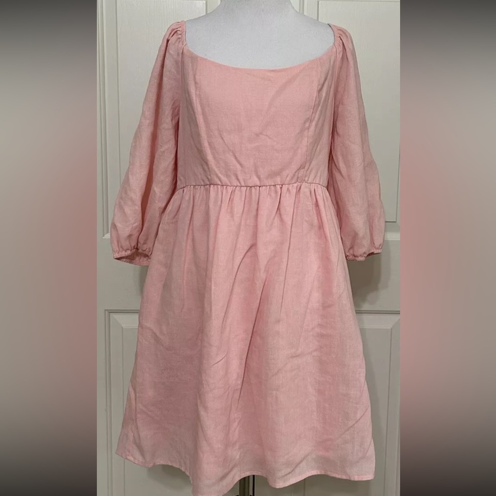 Every
3/4 Sleeve Square Neck Babydoll Mini Dress medium
